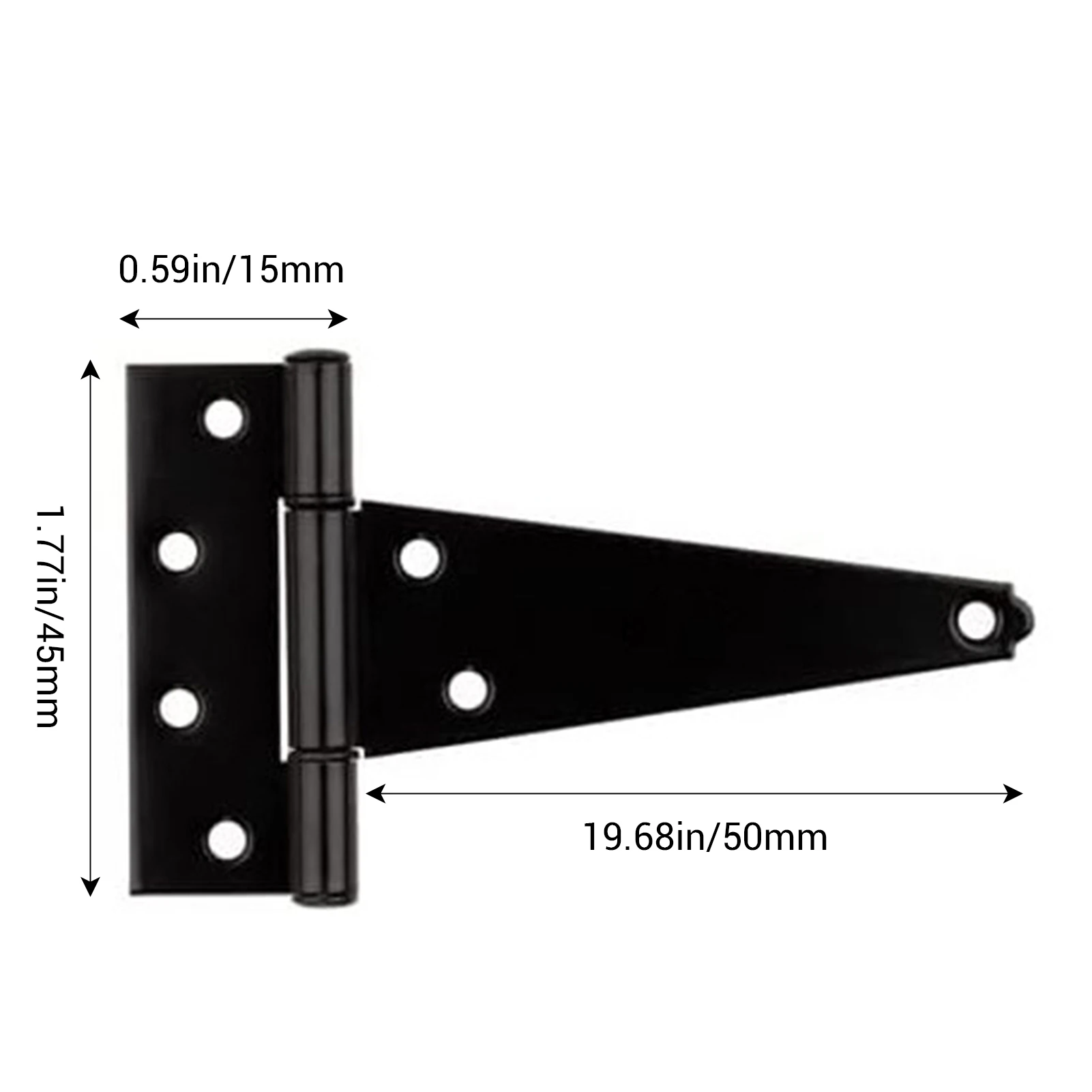 Shed Barn Door Hinges Durable & Sturdy Black Tee Hinges Iron Hinges Wrought Hardware Hinges