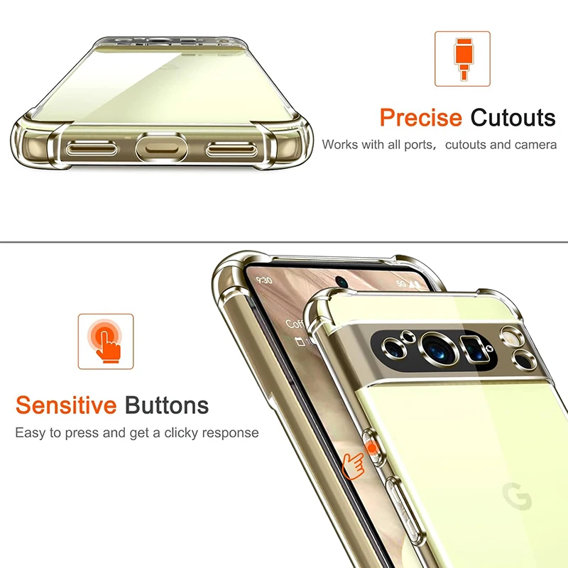 Shockproof Silicone Soft Case For Google Pixel 9 8A 8 7 7A 6A 6 Pro XL Clear Shell Transparent Back Cover For Google 8 A 9 PROXL image 4