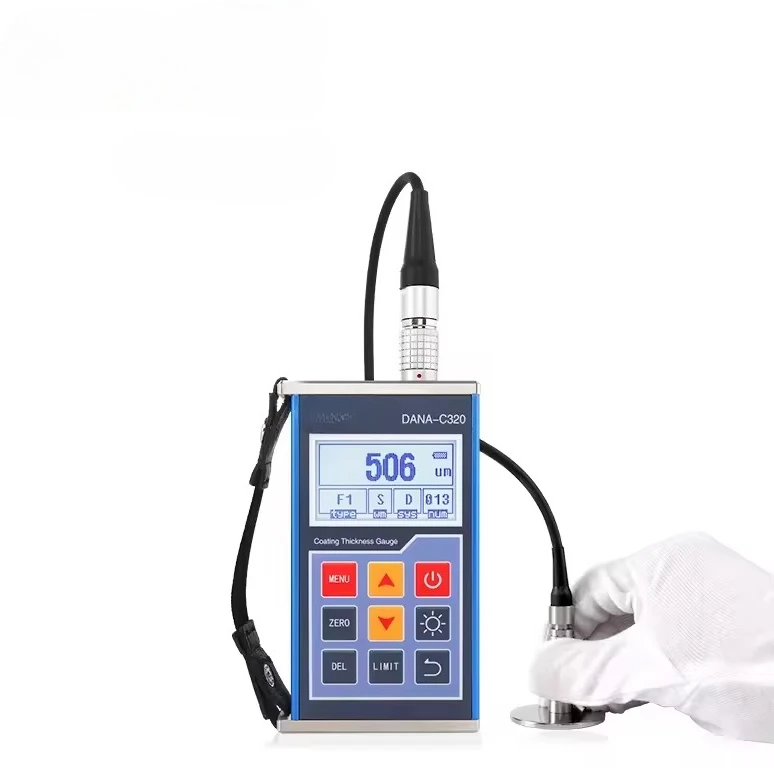 C320 طلاء السيارات الرقمية قياس سمك متر فيلم جاف قياس سمك متر للكشف عن المعادن الصناعية