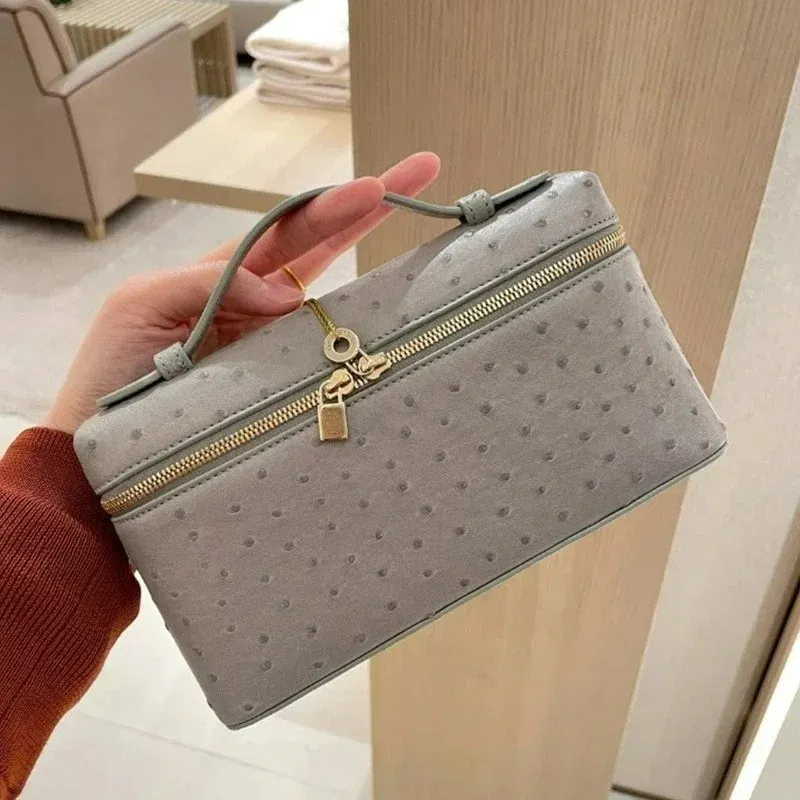 

Customizable Light Luxury High-End Luggage & Bags New Genuine Leather Women'S Handbags Square Box Cosmetic Bag Fashion S