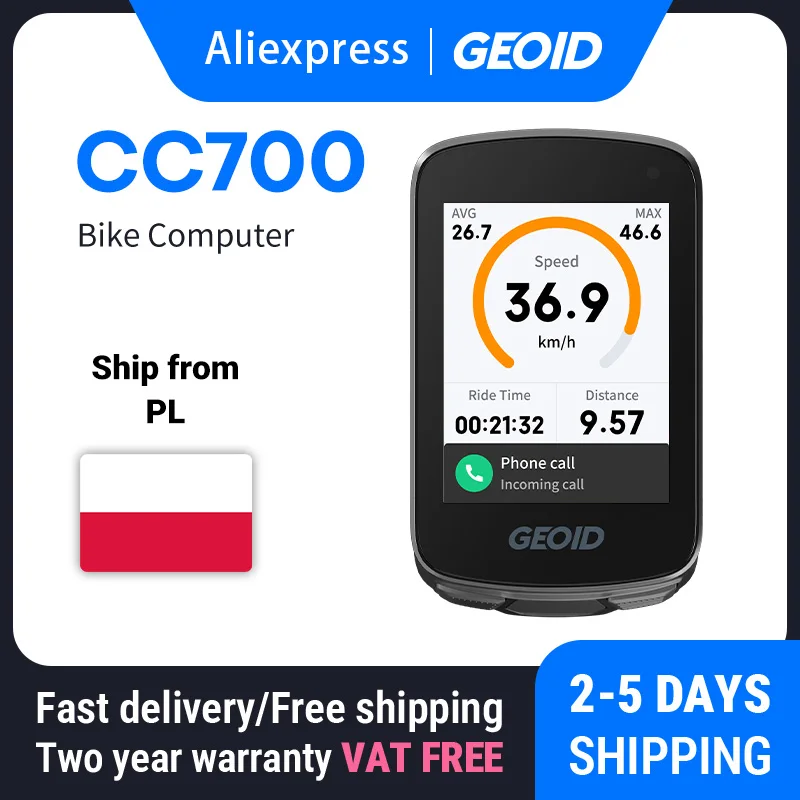GEOID CC700 GPS Fahrradcomputer 2,8-Zoll Farbdisplay Fahrradtacho mit Routennavigation WLAN Wasserdichter Fahrrad-Kilometerzähler