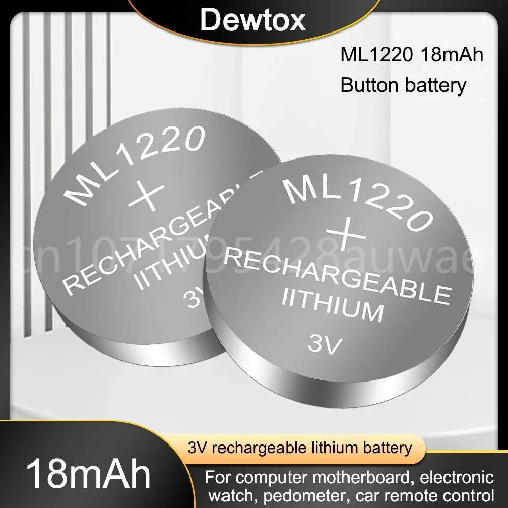 ML1220 Coin Cell Batteries 3V Manganese Li-ion Rechargeable Button Battery Watch Cells ML 1220 Replaces CR1220