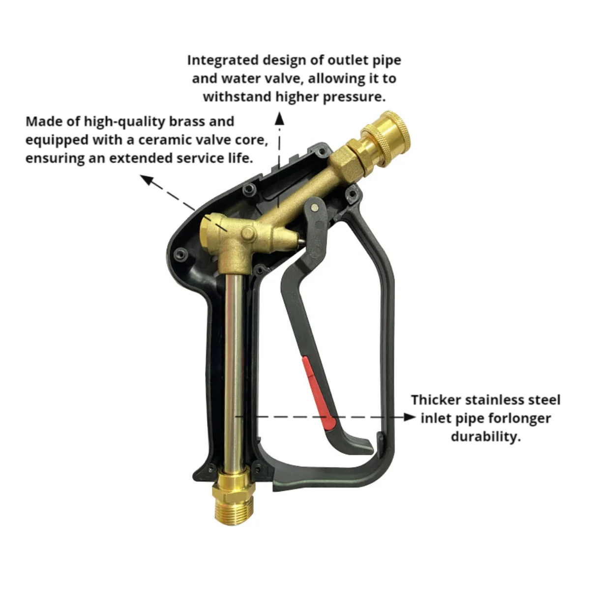4000PSI High Pressure Washer Gun with 5 Quick Nozzles M22-14 Quick Connectors Compatible Karcher Lavor Nilfisk for Car Washing