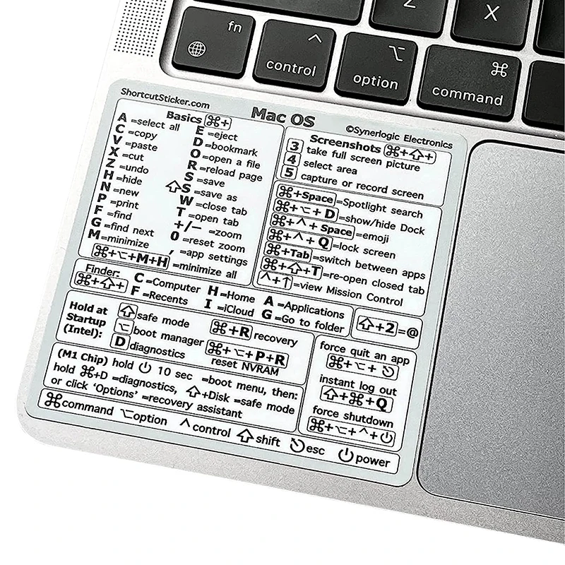 Reference Keyboard Shortcut Sticker for Windows PC Computer Adhesive Transparent Sticker for Laptop Desktop for Macbook Shortcut