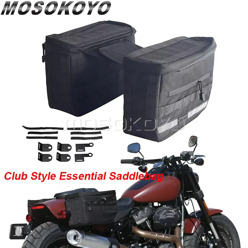 

1680 Denier Ballistic Nylon Saddlebag w/ Mounting Bracket For Harley Dyna Sportster Softail Custom Luggage Storage Bag Accessory