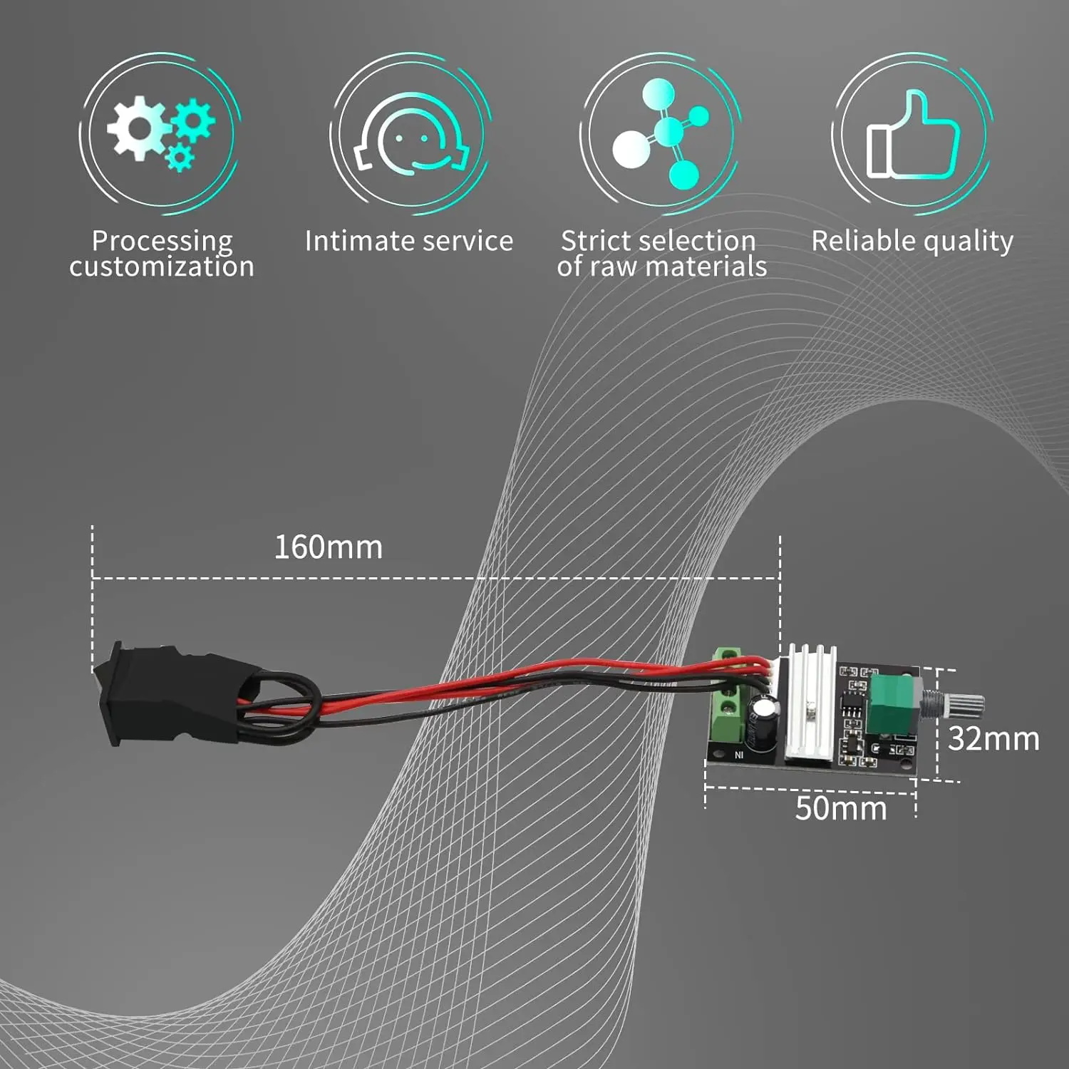 6V 12V 24V 28V 3A 80W DC Motor Speed Controller (PWM) Speed Adjustable Reversible Switch 1203BB DC Motor Driver Reversing