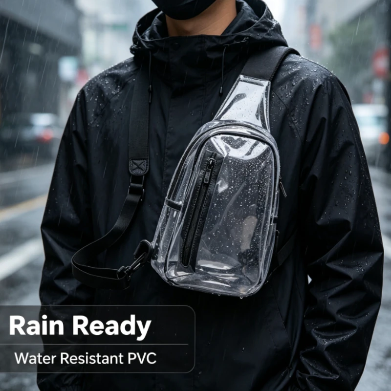 Transparent Chest Bag Unisex Casual Crossbody Sling Pack For Daily Commute Travel And Outdoor Activities view 4