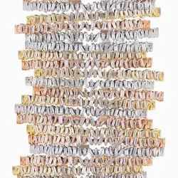 Rectangle CZ Cluster Iced Out Bangle For Women 3 Color Trendy Stacking European Hot Selling Jewelry