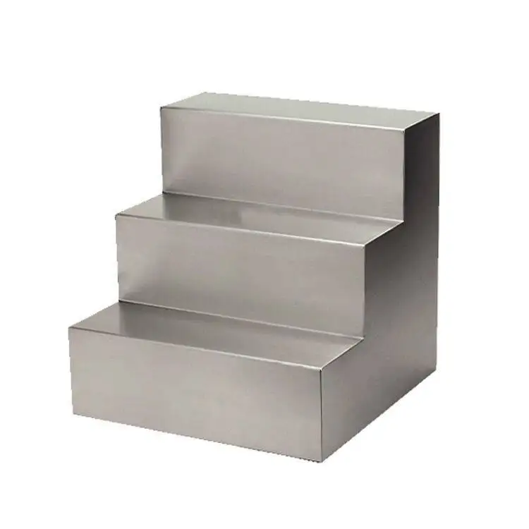 & Clothing Store Island Counter Flowing-water Display Table Stainless-steel Trapezoidal Display Stand Upscale Shelving Unit Shoe