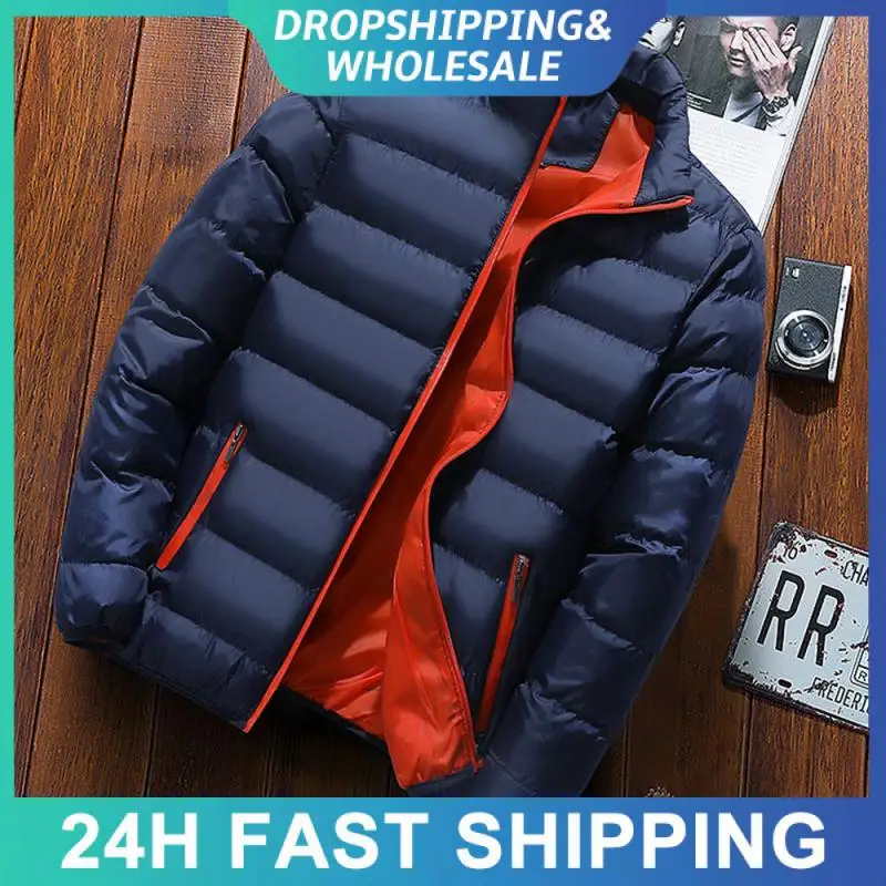 Stand Up Collar Design Sports Lightweight And Delicate Mens Coat 100polyester Fiber Down Jackets Keep Warm Cotton Coat