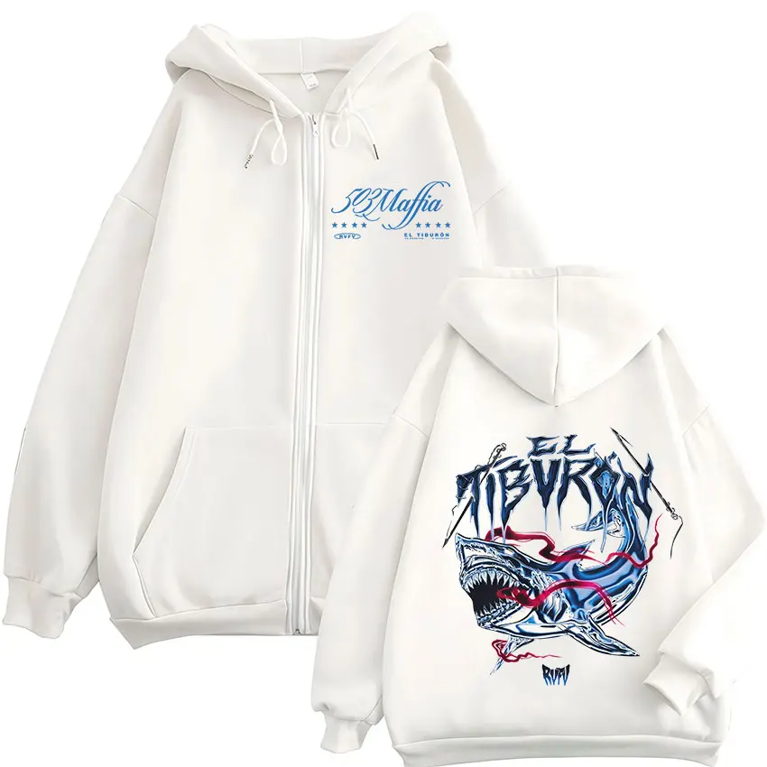 RVFV EL TIBVRON Tour 2025 Zip Up Coats Hoodie Men Long Sleeve Fashion Oversized Sweatshirt Unisex Hip Hop Fleece Pullover Hooded
