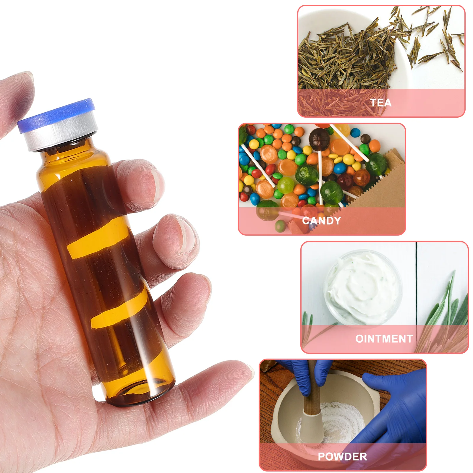

25Pcs West Bottle Glass Chemical Sample Bottles Multi-Use Laboratory Reagent Container Small Storage Bottles