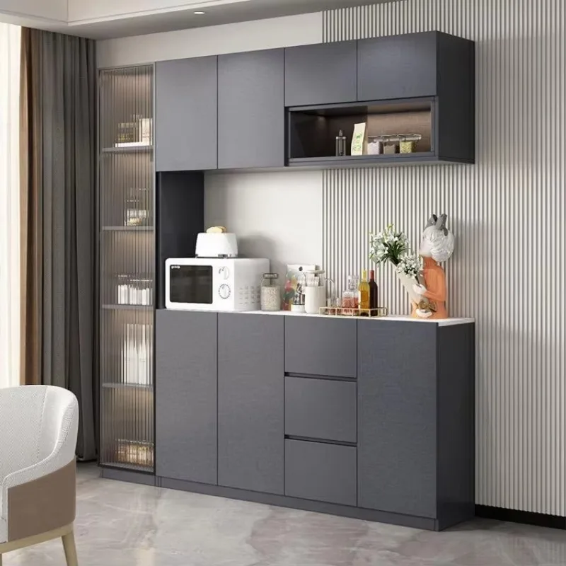 Luxury Modern Kitchen Dining Room Furniture Living Room Groove Black Wooden Buffet Table Cabinet Sideboard Sideboard