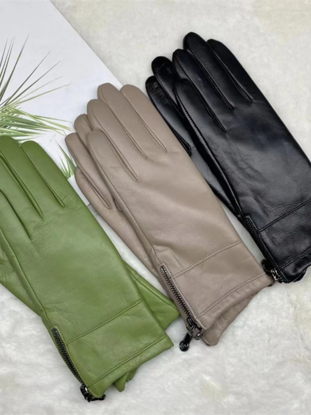 gants-haut-de-gamme-en-cuir-veritable-pour-femmes-peau-de-chevre-fine-fermeture-eclair-mi-longue-ecran-tactile-doublure-en-zinc-main-chaude
