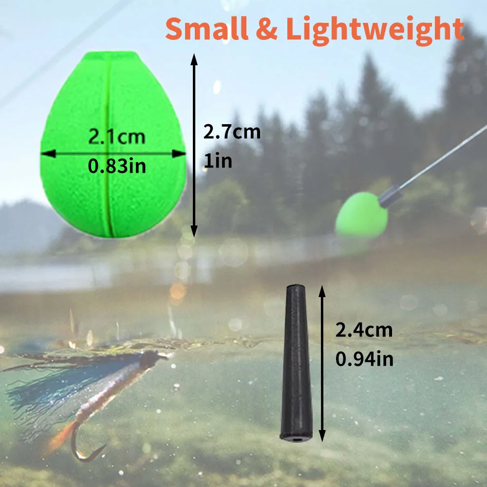 10/30pcs Foam Peg Floats Fishing Trout Floats, Slip Bobber Fishing Cork with Pipe Plug, Fly Fishing Indicator