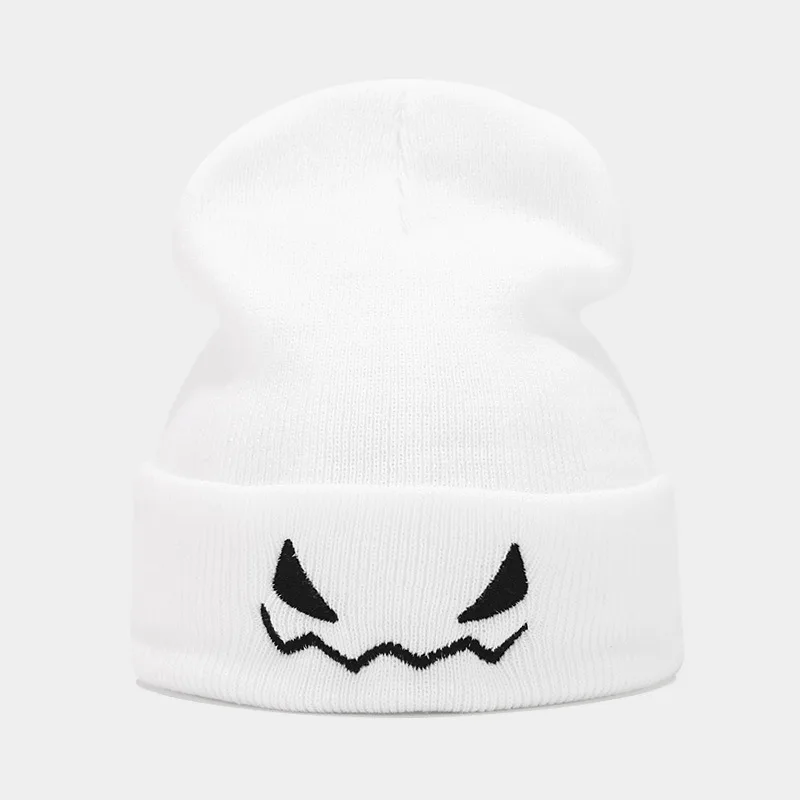 Neue Halloween Kürbis Imp bestickte orange Strick mütze Männer Frauen schrullige Wolle Pullover Mütze Mode Hip-Hop-Mütze heiß – Detail 10