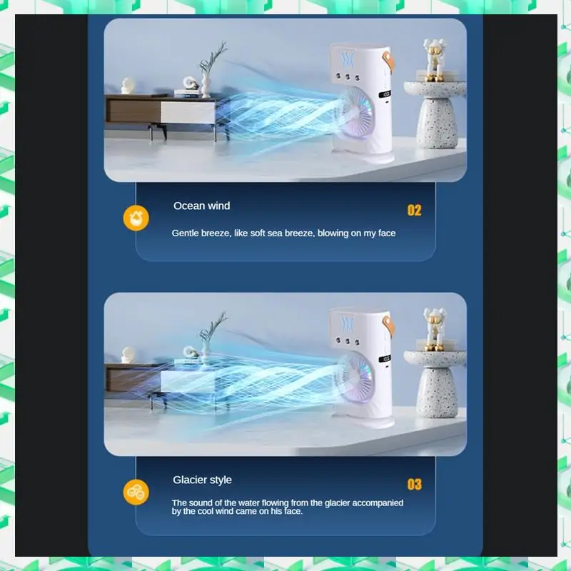 

FIZP портативный настольный увлажнитель воздуха, вентилятор для кондиционера, бытовой небольшой воздухоохладитель, вентилятор для распыления, вентилятор для офиса, 7-цветное освещение