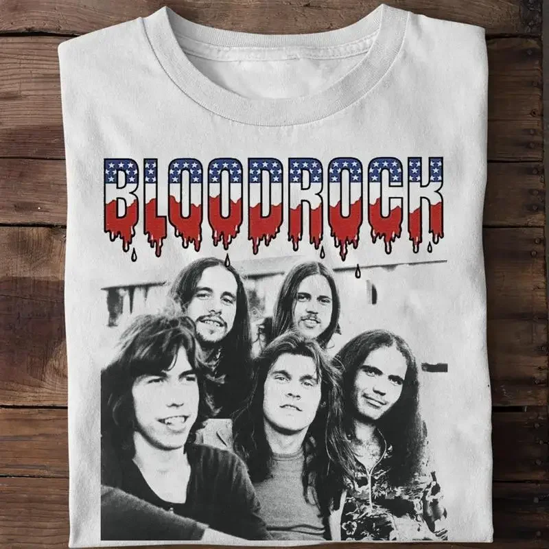 Neues Bloodrock Discography Weißes T-Shirt in allen Größen