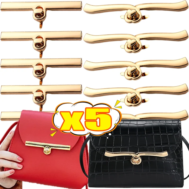 Long Strip Twist Turn Lock Metal Clasp Bag Hardware Replacement Parts for DIY Leather Craft Handbag Purse Making Accessories