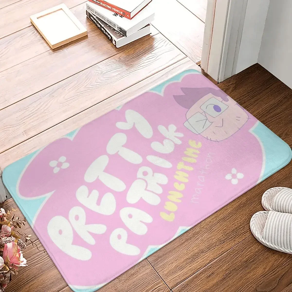 Bee and Puppycat Cat Cartoon Non-slip Doormat Cute Carpet Living Room Kitchen Mat Welcome Flannel Decorative