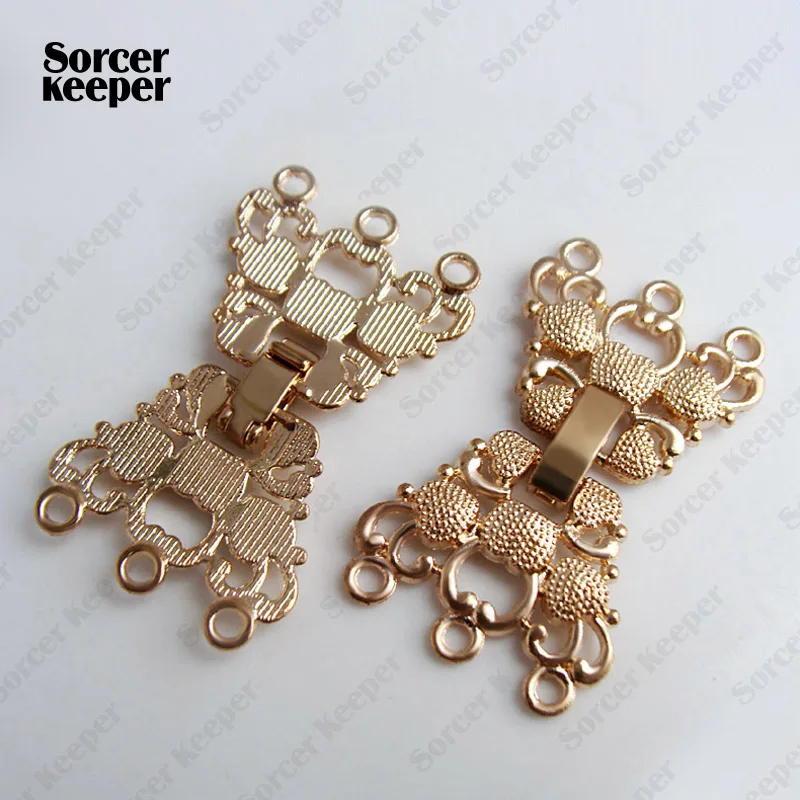 5 PCS Findings & Components Vintage Gold Clasps for Jewellery Metal Copper Diy Pearl Necklace Toggle Connector -SorcerKeeper