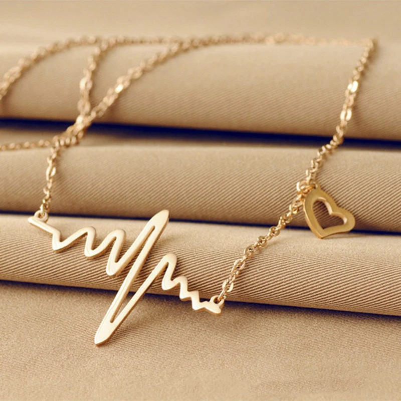 Electrocardiogram Necklaces Heartbeat Chain Necklace Wave ​Love Heart Necklaces & Pendants Medical Nurse Doctor Lover Gifts