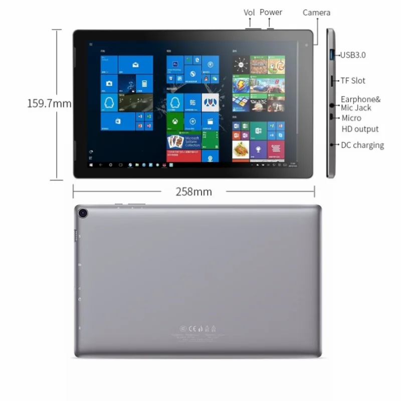 Imagem -02 - Tablet Windows 10 com Teclado 4gb de Ram Ddr3 64gb Rom 10.1 Windows 10 Quad Core Porta Hdmi Tela Ips 64bit Z8350 Cpu 1920x1200 Usb 30