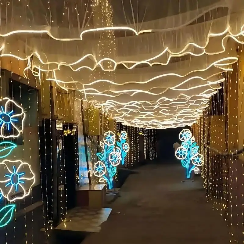 

40-метровые светящиеся прозрачные гирлянды-шторы для потолка, для свадеб, сценических декораций, вечеринок, кемпинга, ресторанов, пляжных украшений
