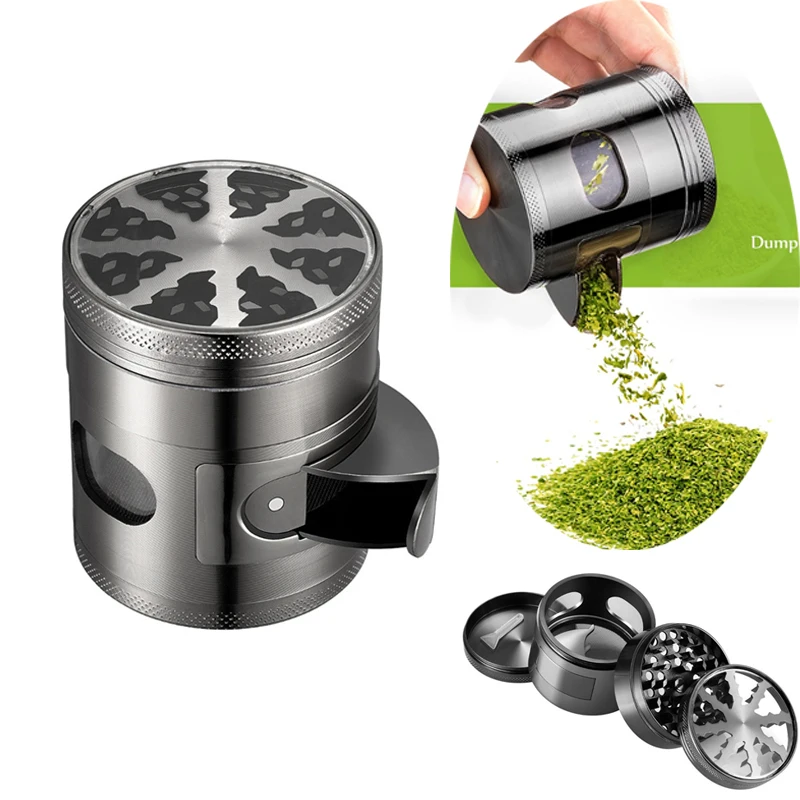 60mm Zinc Alloy Tobacco Grinder with Storage Filter Manual Herb Smoke Grass Crusher Smoking Cigarette Accessories