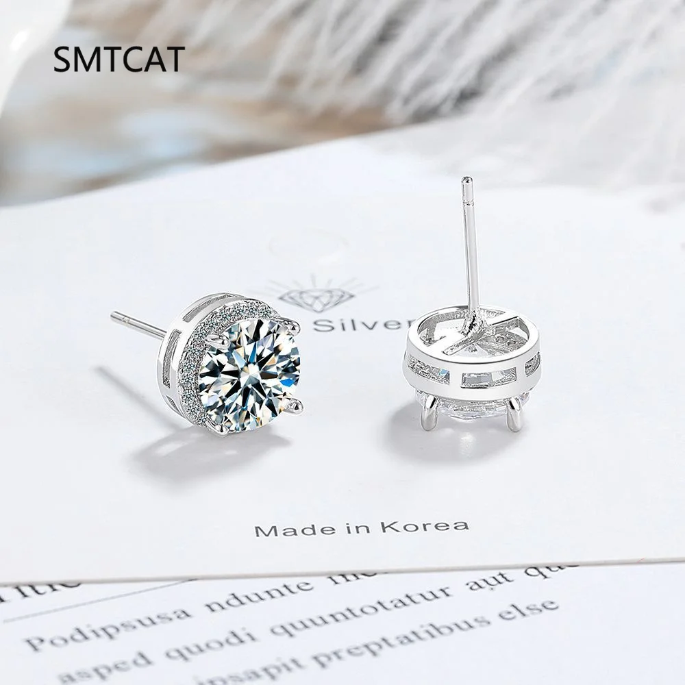 Сверкающие серьги с имитацией муассанита 8 мм, круглые серьги-гвоздики из стерлингового серебра 925 пробы Brincos de Prata, новинка 2023 года, женские ювелирные изделия, подарок
