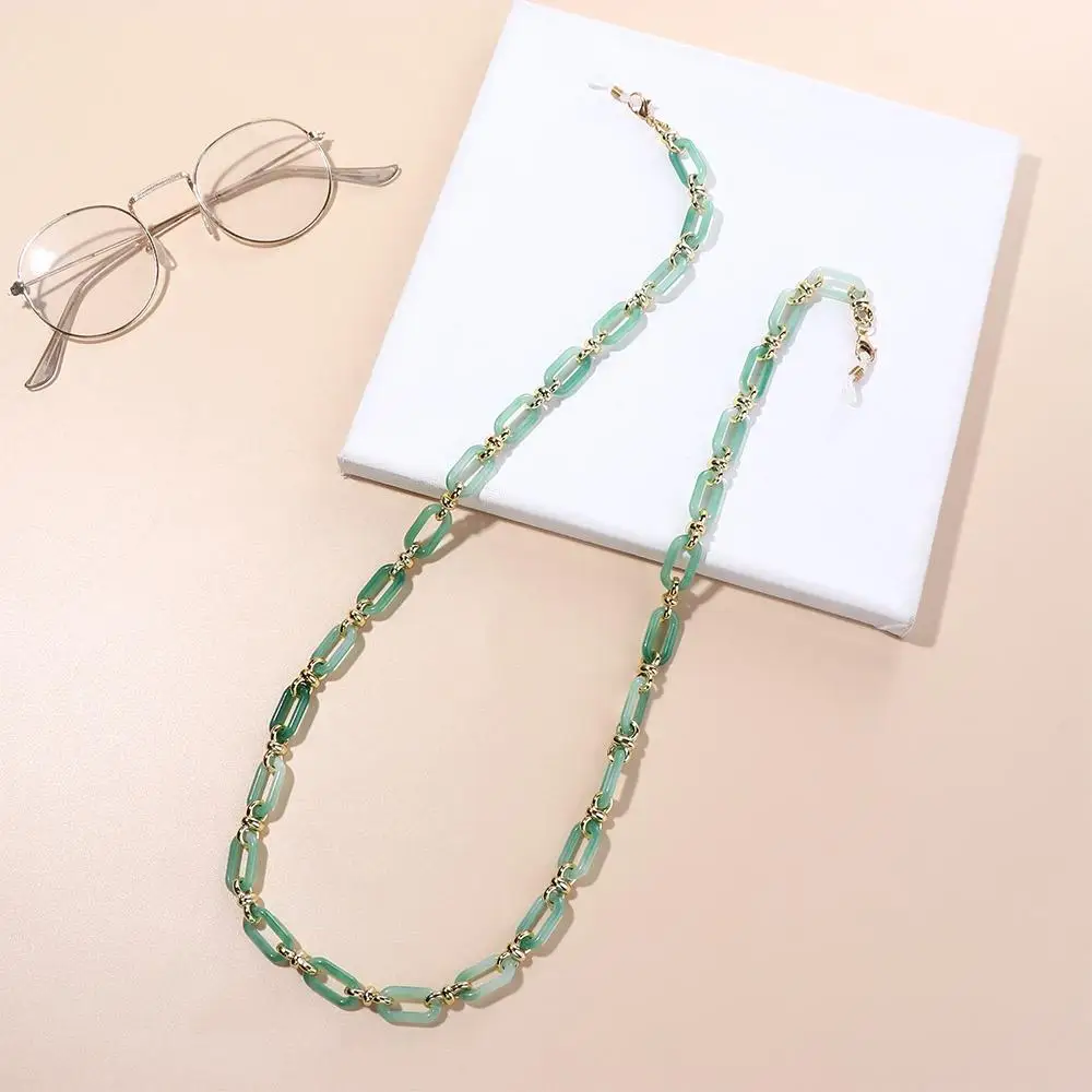 Temperament Cool Non-slip Metal Women Simple Sunglasses Eyewear Acrylic Neck Strap Mask Hanging Rope Elegant Glasses Chains