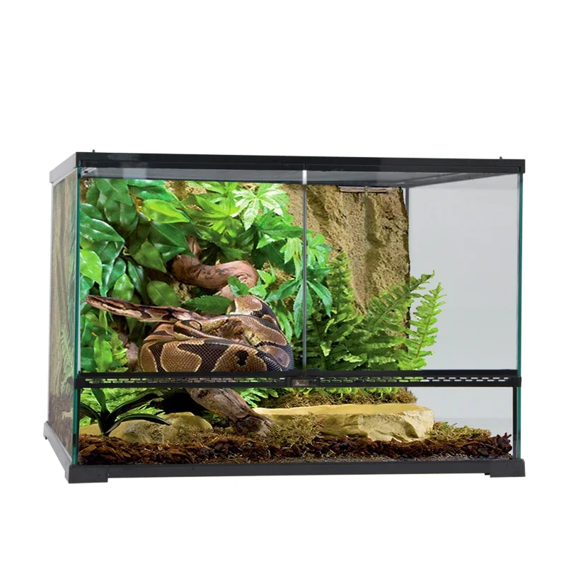 Double-Door Rinforest Pet Cage, Terrário, Reptile House, Glass Pet Box, Bearing Dragão, Tartaruga