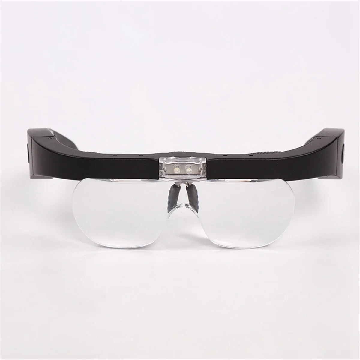 Rechargeable Head-Mounted Spectacle Magnifier with Detachable Lenses 1.5X, 2.5X, 3.5X, 5X, Suitable for Close Reading