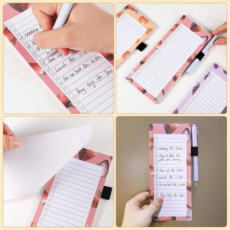 Frigorífico Memo Pads Notepads magnéticos, Cute Sticky Planner, para fazer a lista, Lista de compras Grocery, Notas