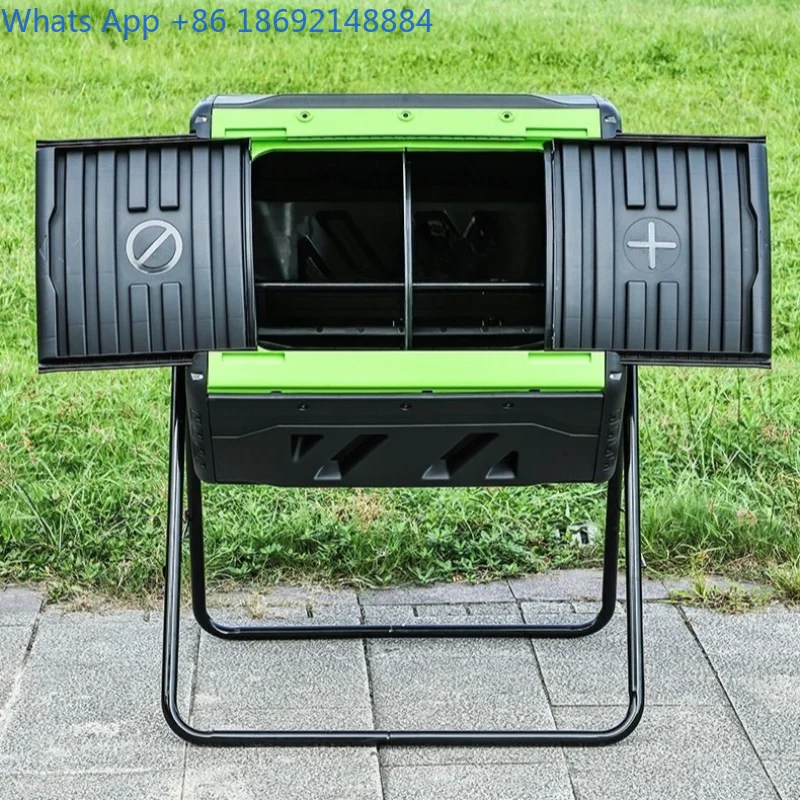 Rotating Drum Aerobic Compost Bin Kitchen Waste Leaf Fermentation Box Household Garden Large Capacity Compost Bin