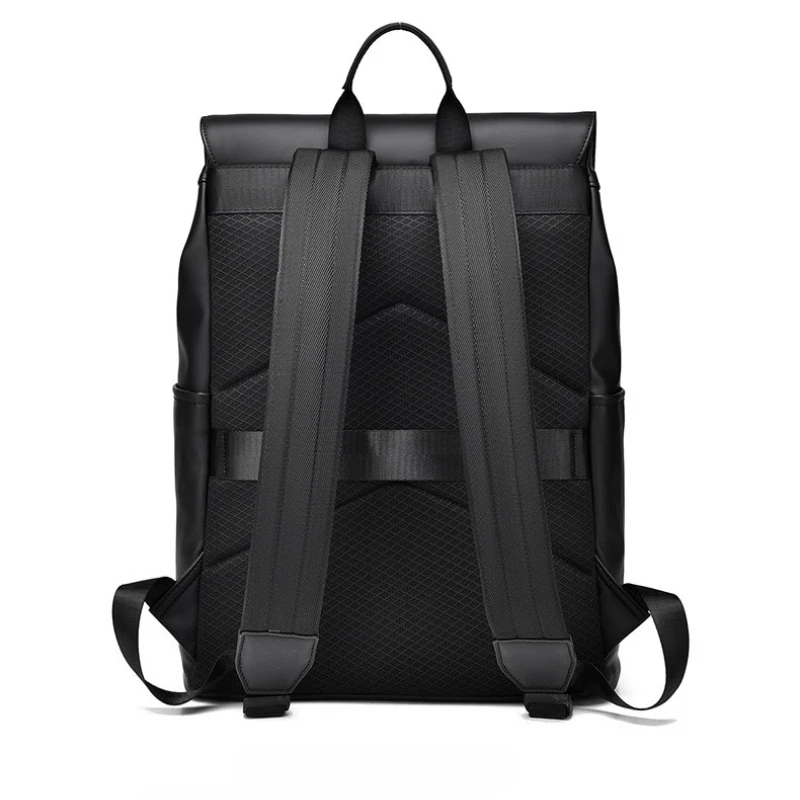 Laptop Backpack Minimalist Flap Design Waterproof Large Capacity Multi Pocket Business Travel Daily Commute Notebook Rucksack