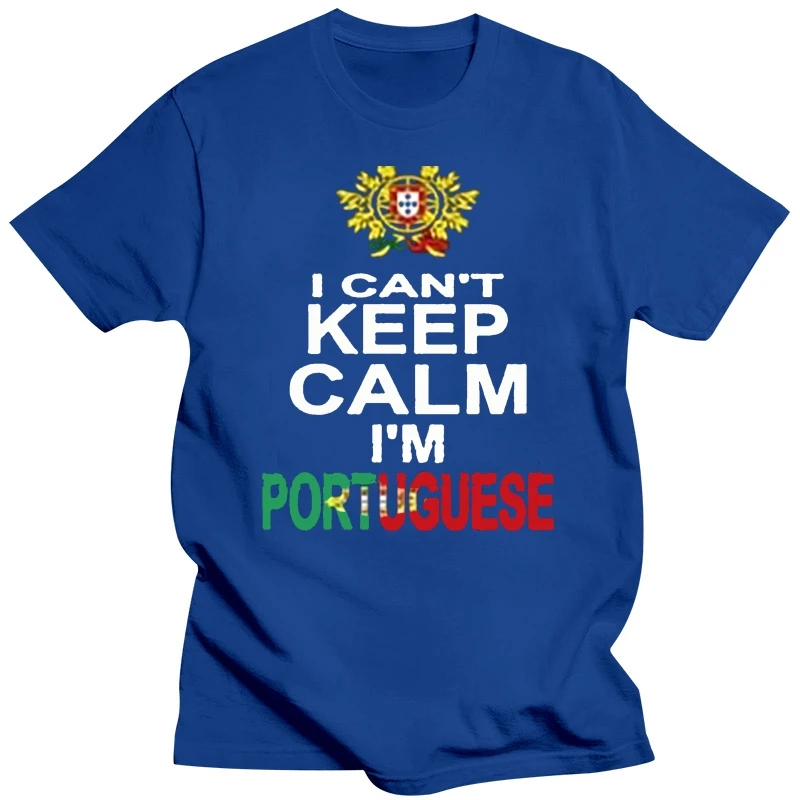 Camiseta de abrigo con bandera de Portugal para hombre, camisa divertida de marca de moda Ckp, ropa de calle, can Keep Calm IM, Portugal