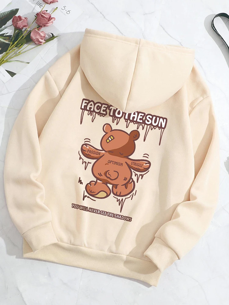 

Face To The Sun Cartoons Print Female Hoodies Fashion Casual Basic Hoodie Oversize Loose Sweatshirts Warm Fleece Clothing Women