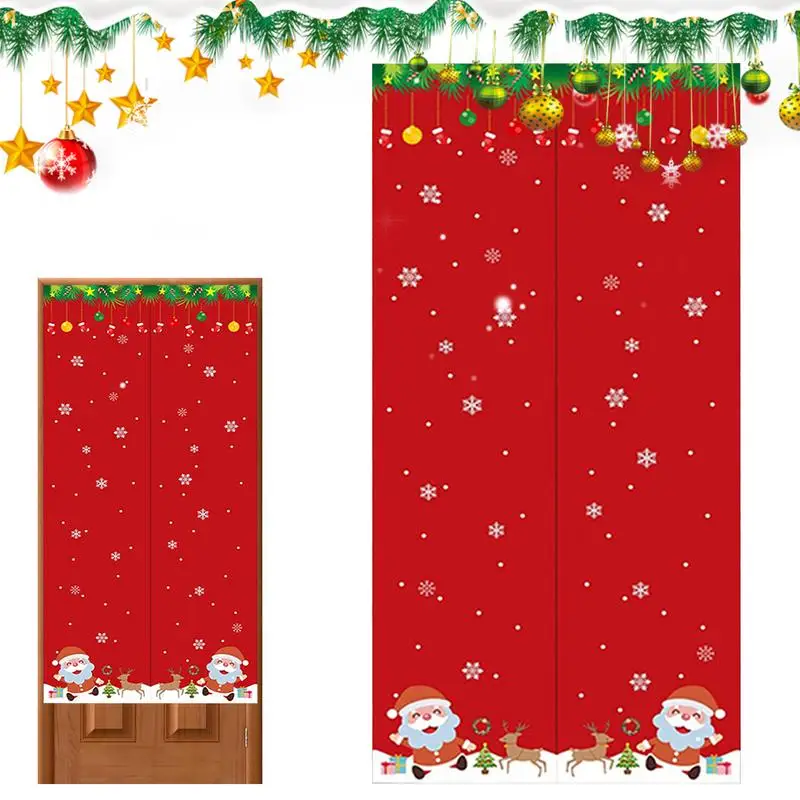 

Christmas Decor Door Curtain Kitchen Thicken Curtain Room Entrance Partition Thermal Insulated Curtains Sound Proof Curtains