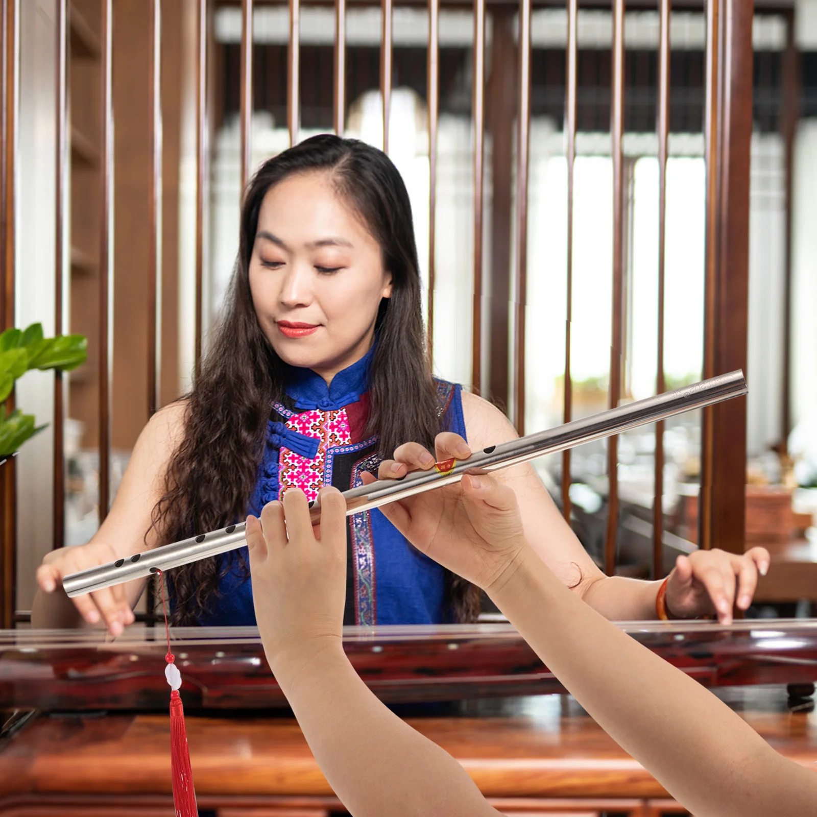 

Chinese Dizi Flute in Made of 304 Stainless Steel Traditional Design Clear Sound Beginner Friendly Portable Flute