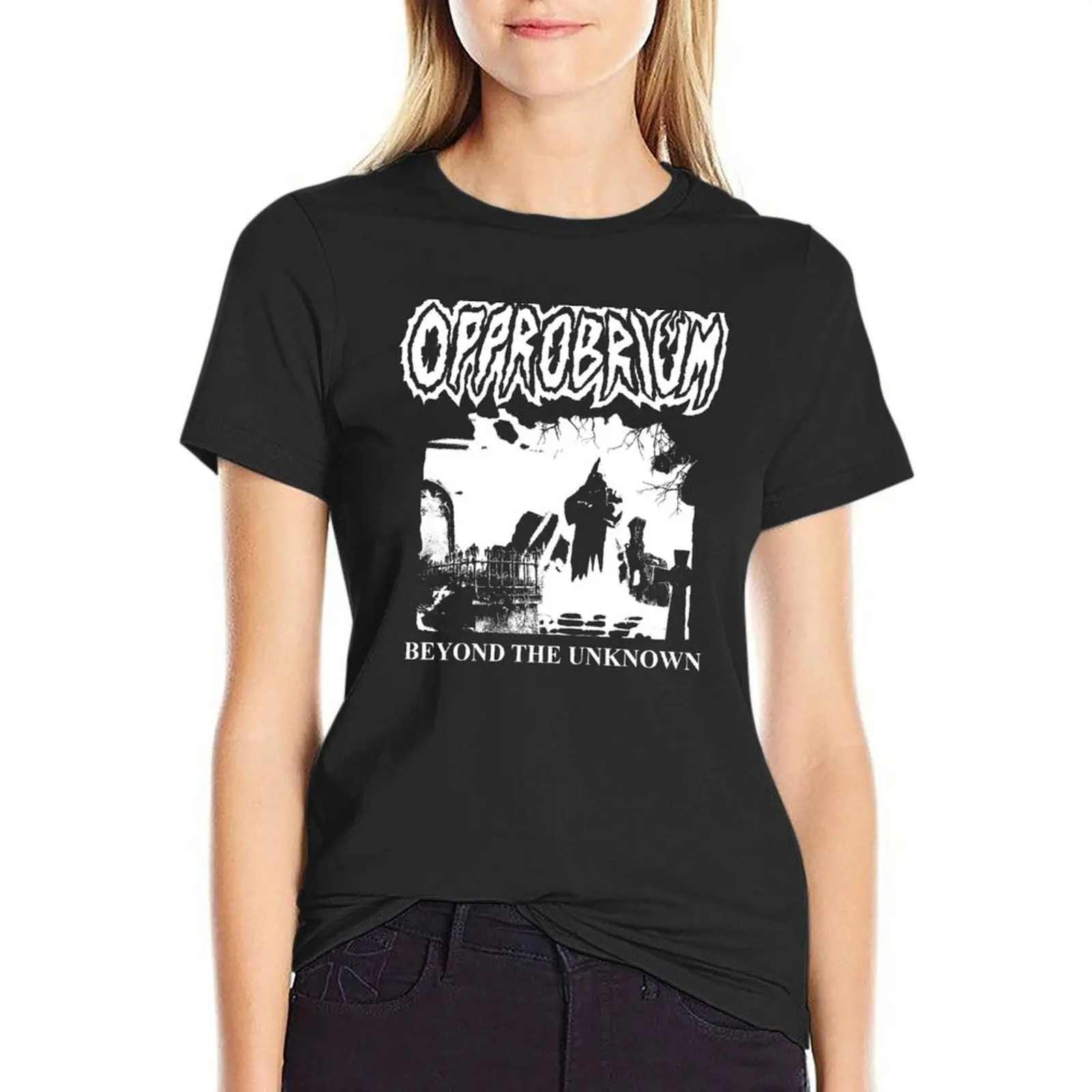 Opprobrium - 'Beyond The Unknown' (Shaded) T-Shirt female graphics shirts graphic tees tees t shirts for Women graphic