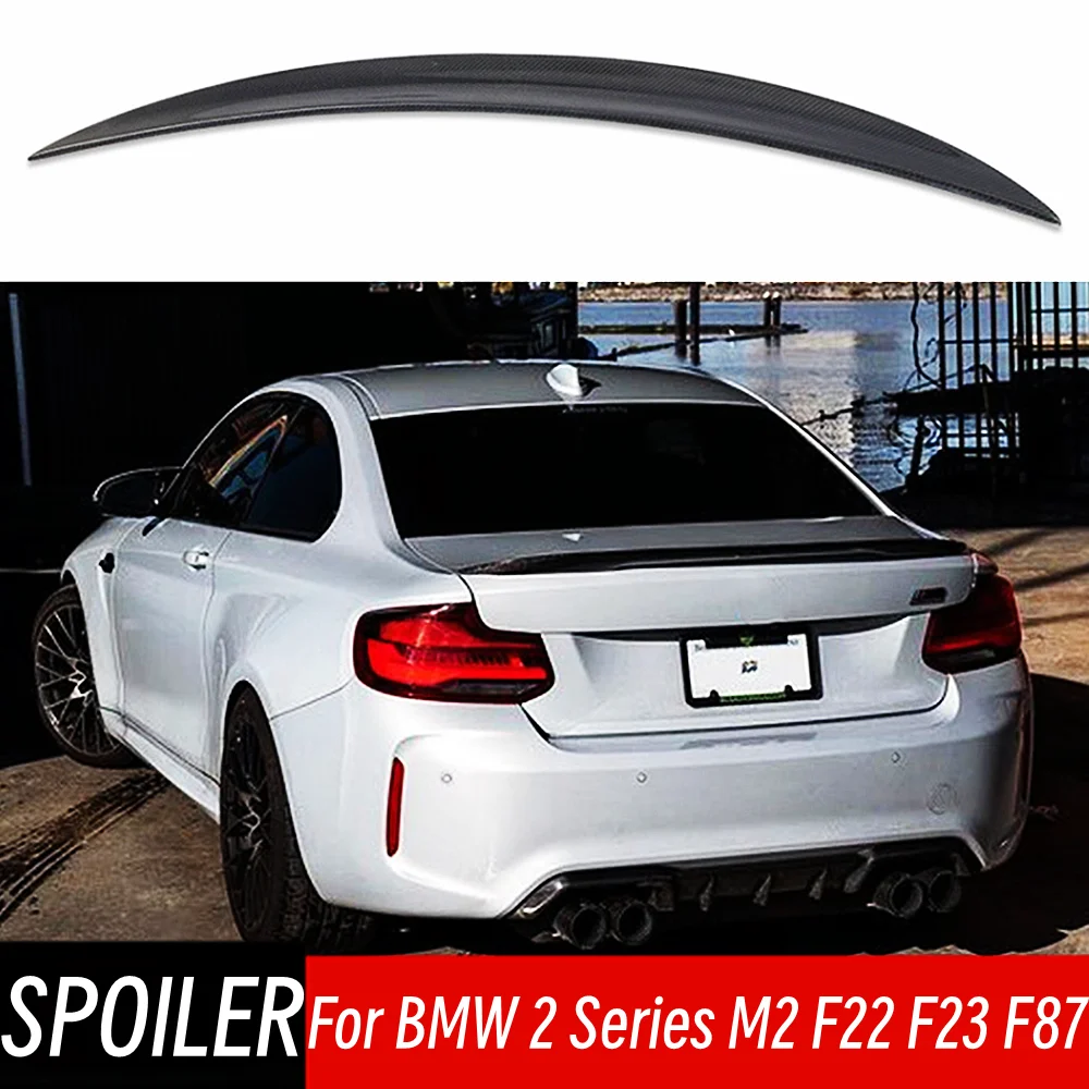 For BMW 2 Series M2 F22 F23 F87 M Sport Carbon Fibe Car Rear Trunk Lid Boot Ducktail Lip Spoiler Wings Tuning Accessories Part