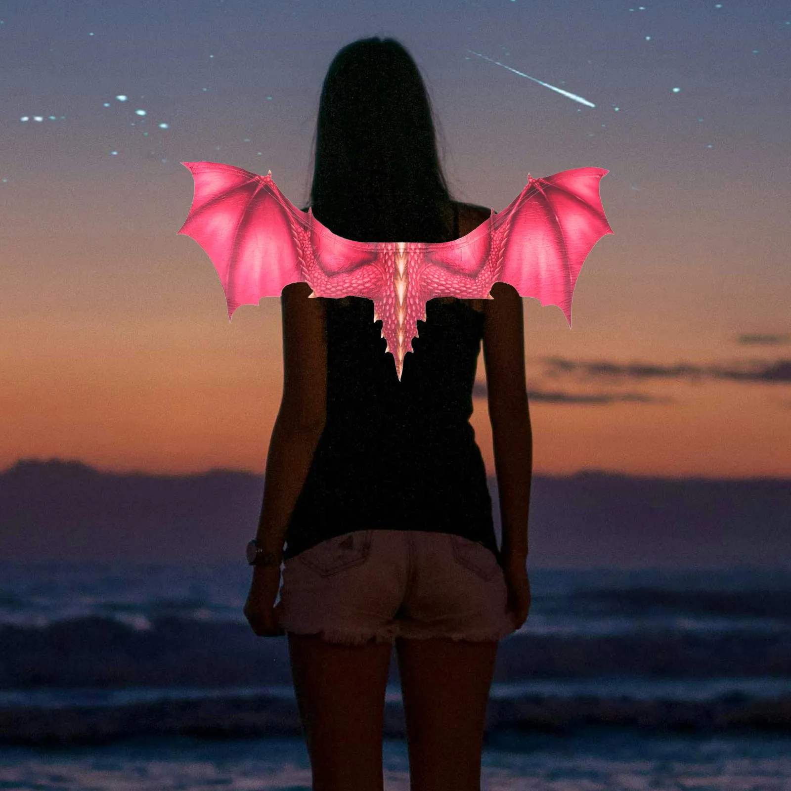 Adultos homens asas de halloween cosplay traje acessório legal assustador festa prop masculino dragão traje cosplay festa prop