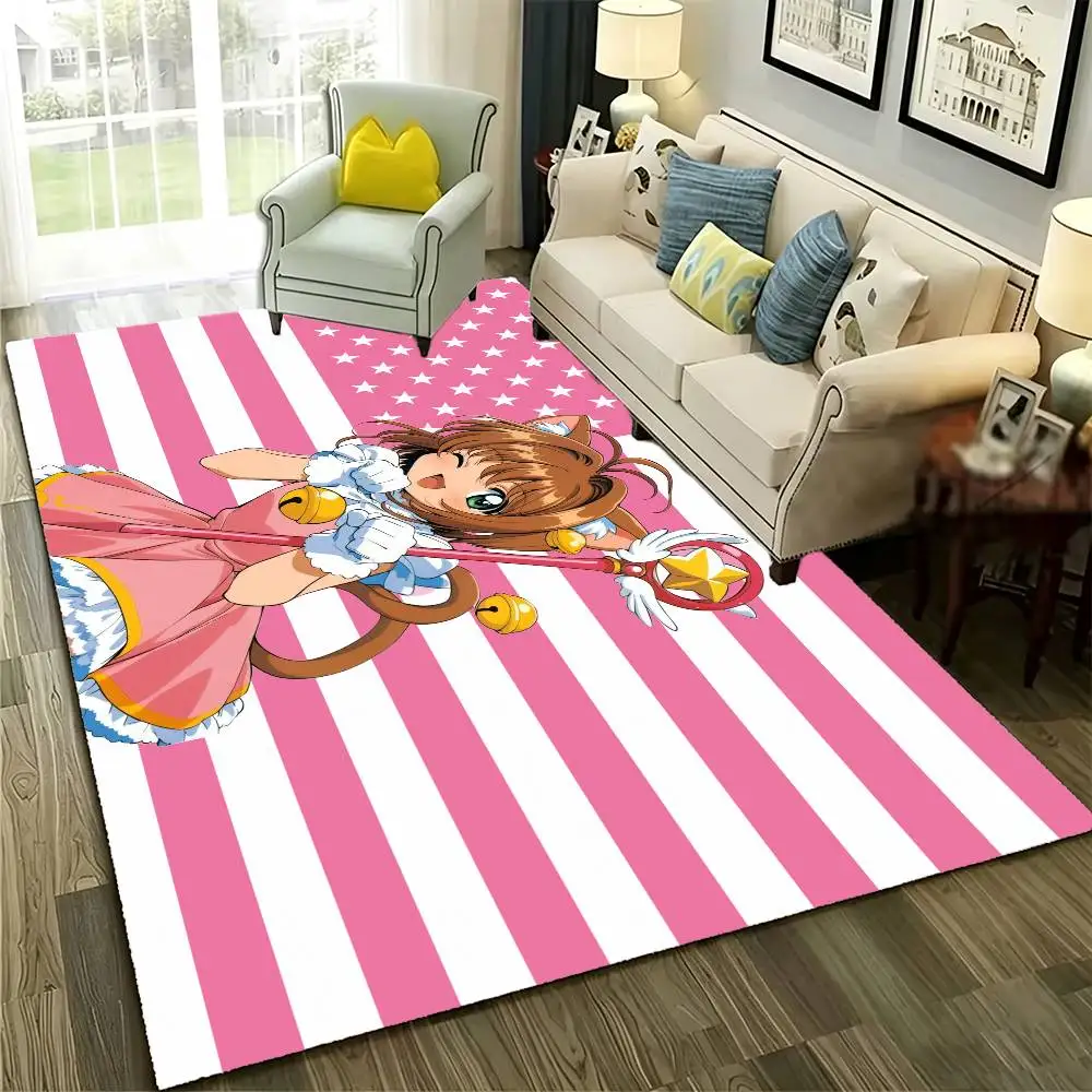 S-Sakura Kinomoto Floor Mat Rugs Soft Bedroom Floor Anti-skid Household Carpets