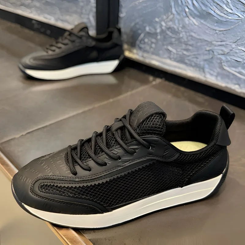 

Модная спортивная мужская обувь на толстой подошве, повседневные кроссовки с дышащей сеткой, мужские кроссовки для бега на открытом воздухе, теннисная прогулочная обувь