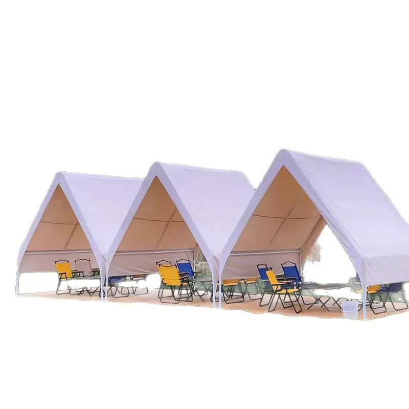 Internet celebrity triangle camp rain tent catering barbecue simple house type shed camping windproof outdoor pier pier awning