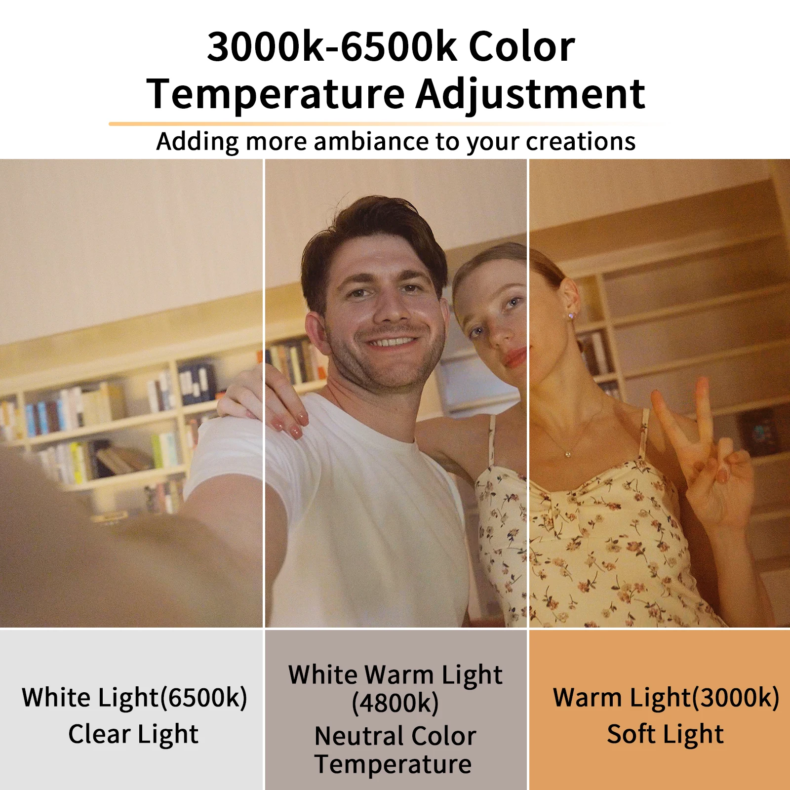 Desiontal RGB Video Light LED Camera Light 360° Full Color CRI 95+ 3000-6500K Dimmable Panel Lamp with 3 Cold Shoe 1500mAh