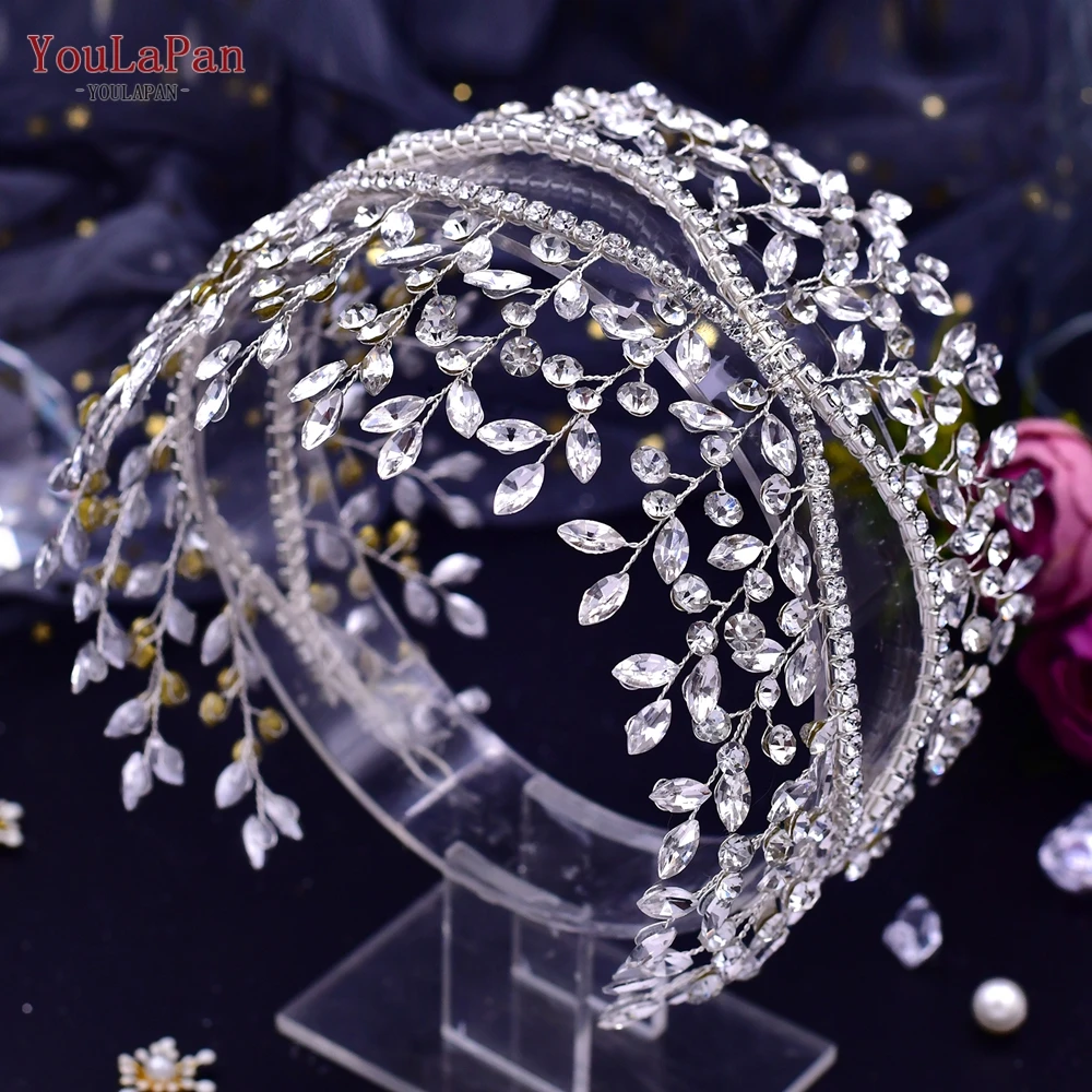 

YouLaPan Bling Wedding Bridal Hair Accessories Rhinestone Braided Women Headband Luxurious Women Headpiece Girls Headwear HP477