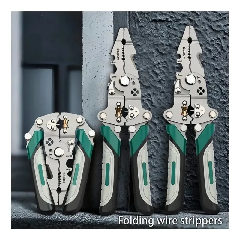

High-Quality Wire Stripper Multifunctional Electrician Pliers Folding Cable Cutter Crimper Terminal Wire Stripping Hand Tool