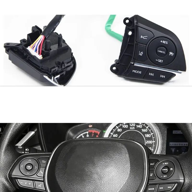 A13Z-Car Steering Wheel Button Switches For Toyota Levin Corolla RAV4 2019-2026-Cruise Control& Volume Control Included